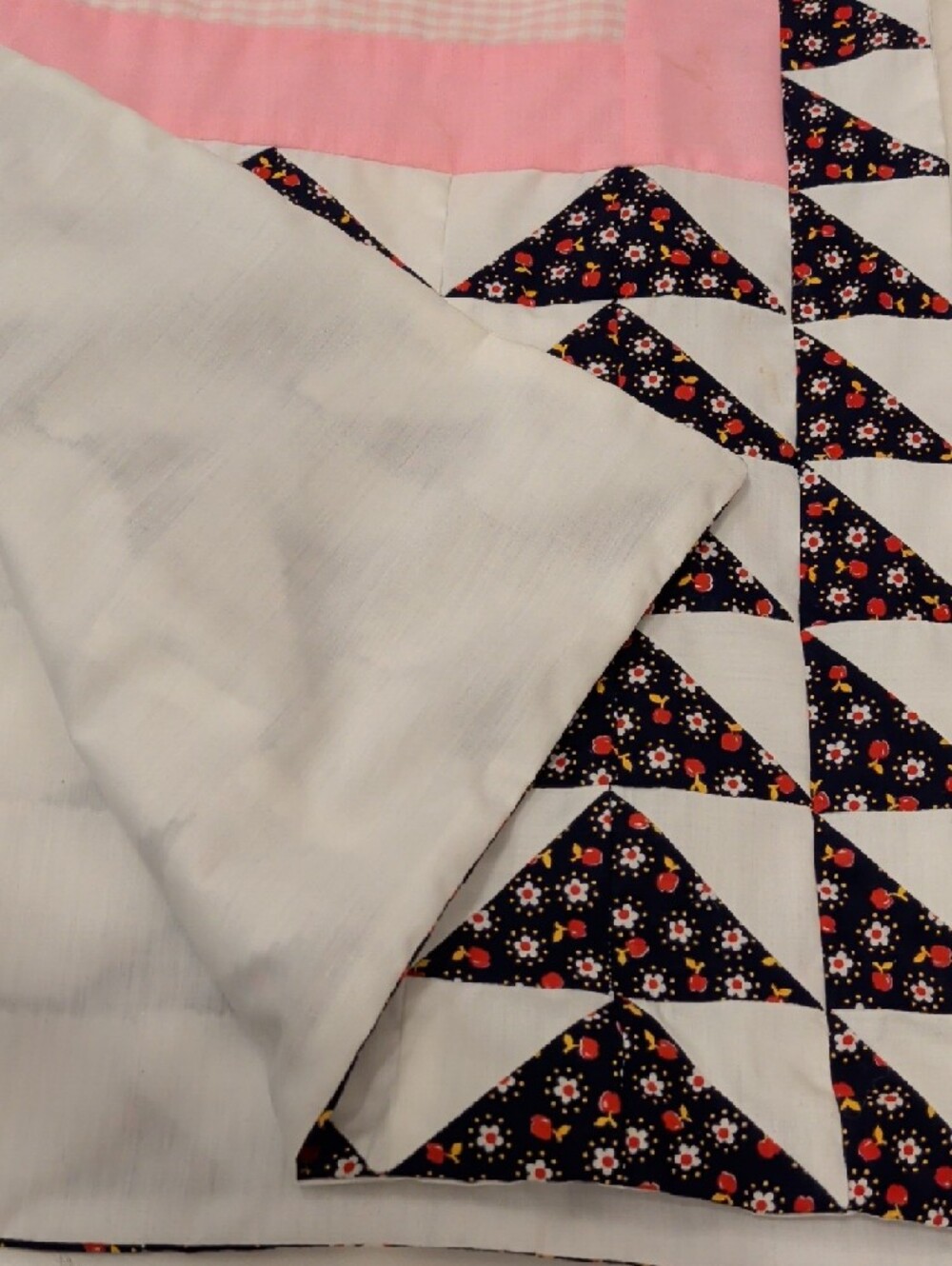 Handmade Apron Printed Maxi Pink Floral & Gingham Check Quilt like Panels Adjust - Picture 11 of 11